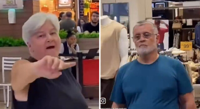 Idosos confundem símbolo de quadrilha com política e provoca cena de homofobia e racismo em shopping no Ceará