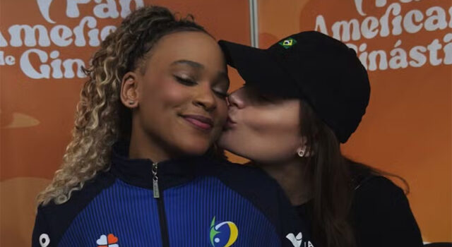 Equipe de Rebeca Andrade conquista ouro e assessoria nega namoro após clique com amiga viralizar