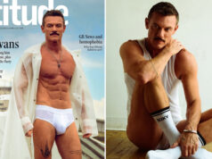 Aos 47 anos, Luke Evans posa só de cueca branca justinha em ensaio sensual para a revista Attitude