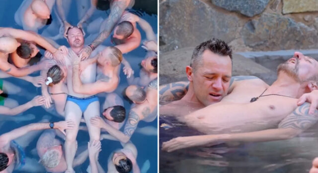 Refúgio reúne homens só de cueca em piscina para exercício emocional e internet questiona: “Que tipo de retiro é esse?”