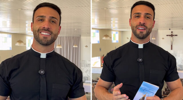 Padre “padrão” rouba a cena em vídeo de paróquia em MG e publicação passa de 350 mil visualizações