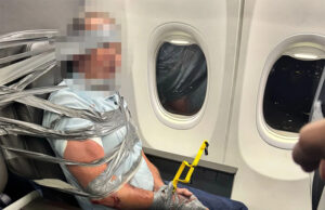 Passageiro é contido com fita adesiva após ataques racistas e homofóbicos em voo nos EUA