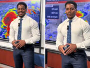 Meteorologista viraliza com previsão do tempo, mas volume na calça rouba a cena: “Tempestade enorme”