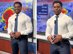 Meteorologista viraliza com previsão do tempo, mas volume na calça rouba a cena: “Tempestade enorme”
